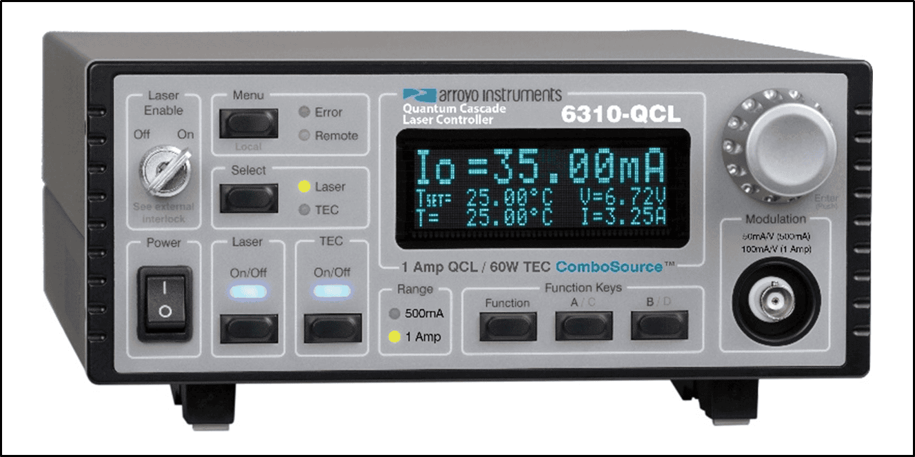 Arroyo Instruments 6310-QCL ComboSource quantum cascade laser controller front panel