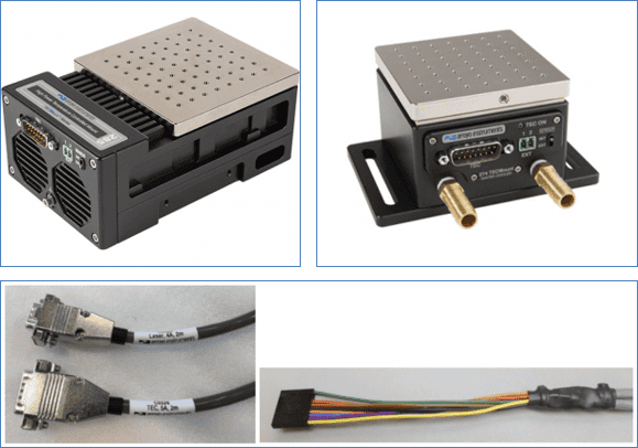Arroyo Instruments 285 air-cooled TECMount, 274 water-cooled TECMount, and the HHL and TEC cable harnesses